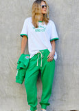 Ringer Tee- White/Green