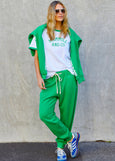 Ringer Tee- White/Green