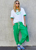 Ringer Tee- White/Green