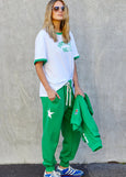 Ringer Tee- White/Green