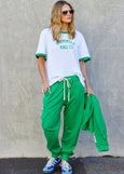 Ringer Tee- White/Green