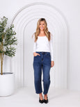 Toni Barrel Jeans- Dark Denim