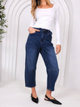 Toni Barrel Jeans- Dark Denim