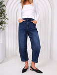 Toni Barrel Jeans- Dark Denim
