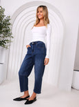 Toni Barrel Jeans- Dark Denim