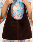 Alma Tote- Chocolate Suede