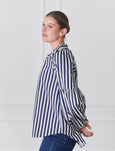 Jo Stripe Shirt- Navy