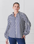 Jo Stripe Shirt- Navy