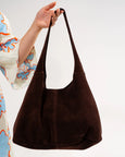 Alma Tote- Chocolate Suede