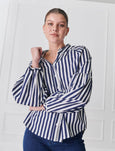 Jo Stripe Shirt- Navy
