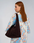 Alma Tote- Chocolate Suede