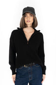 Knox Zip Sweater- Black