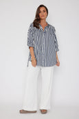 Allegra Blouse- Navy Stripe