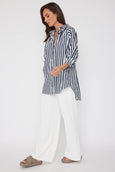 Allegra Blouse- Navy Stripe