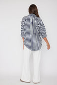 Allegra Blouse- Navy Stripe