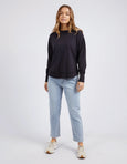 Farrah Long Sleeve Tee- Black