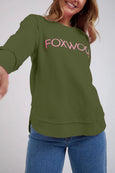 Simplified Metallic Crew- Olive