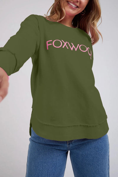 Simplified Metallic Crew- Olive