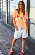 V-Neck Lover Tee- Orange