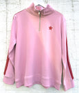 Funnel Neck Sweatshirt-Pink/Red