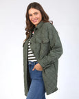 Katie Quilted Shacket- Basil