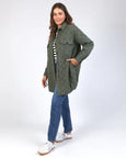 Katie Quilted Shacket- Basil