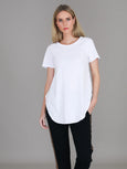 Elwood Curved Hem Tee- White