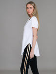 Elwood Curved Hem Tee- White
