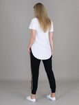 Elwood Curved Hem Tee- White