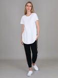 Elwood Curved Hem Tee- White