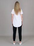 Elwood Curved Hem Tee- White