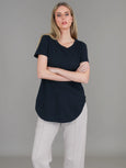 Elwood Curved Hem Tee- Ink