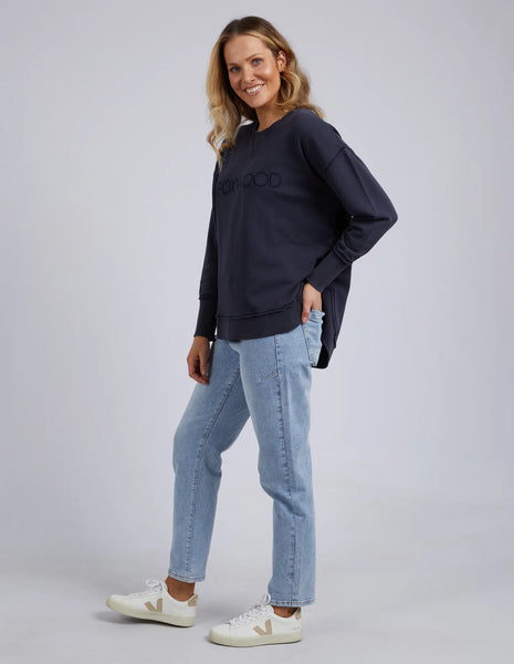 Washed Simplified Crew- Navy