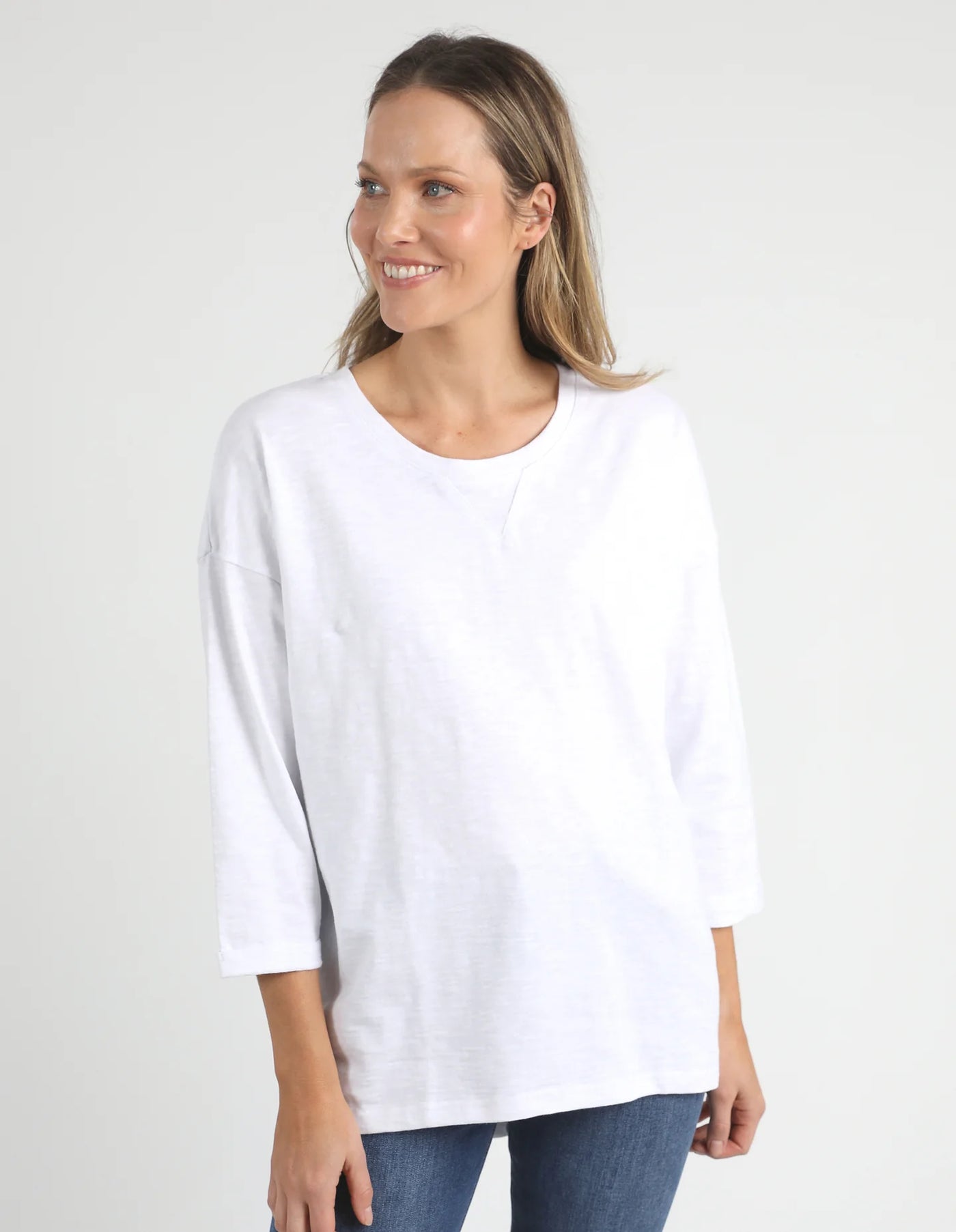 Annie 3/4 Sleeve- White