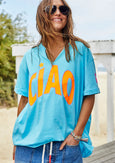 Ciao Aqua V-Neck Tee