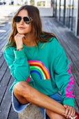 Vintage Rainbow Sweat- Jade