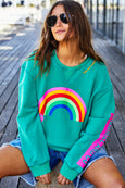 Vintage Rainbow Sweat- Jade