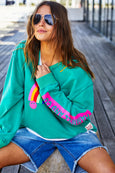 Vintage Rainbow Sweat- Jade