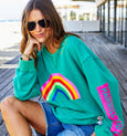 Vintage Rainbow Sweat- Jade