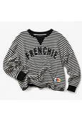 Frenchie Waffle Top- Black/White