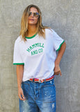 Ringer Tee- White/Green