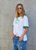 Ringer Tee- White/Green
