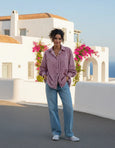 Amalfi Shirt- Chocolate/Pink Stripe