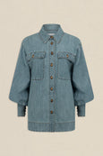 Crest Top- Light Washed Denim