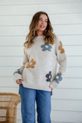 Daisy Mock Turtle Neck Knit- Latte