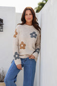 Daisy Mock Turtle Neck Knit- Latte