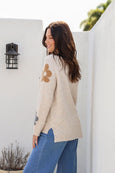 Daisy Mock Turtle Neck Knit- Latte