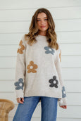 Daisy Mock Turtle Neck Knit- Latte
