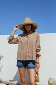 Sorrento Shirt-Tan/White