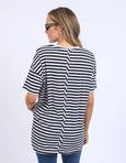 Lauren Stripe SS Tee- Black and White Stripe